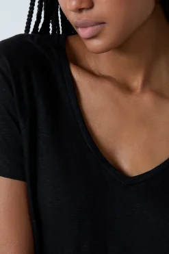 Camiseta de manga corta 100% lino