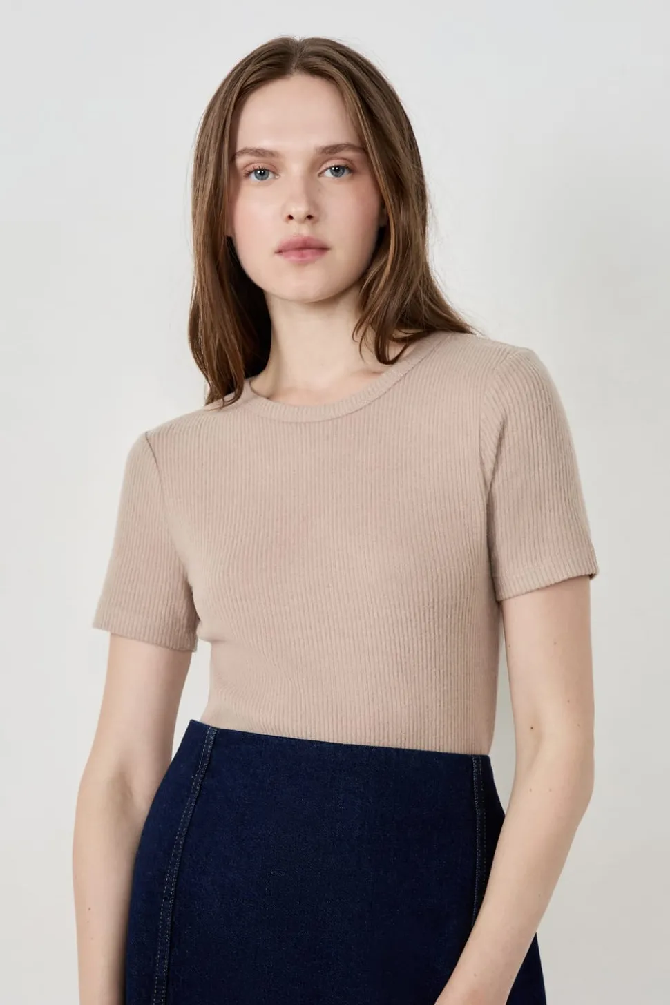 Camiseta de manga corta acanalada