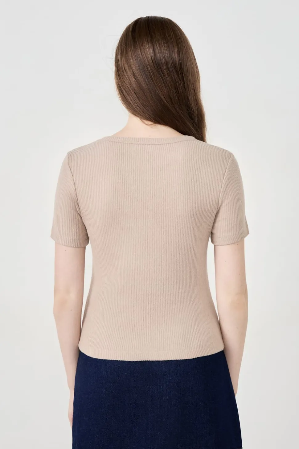 Camiseta de manga corta acanalada