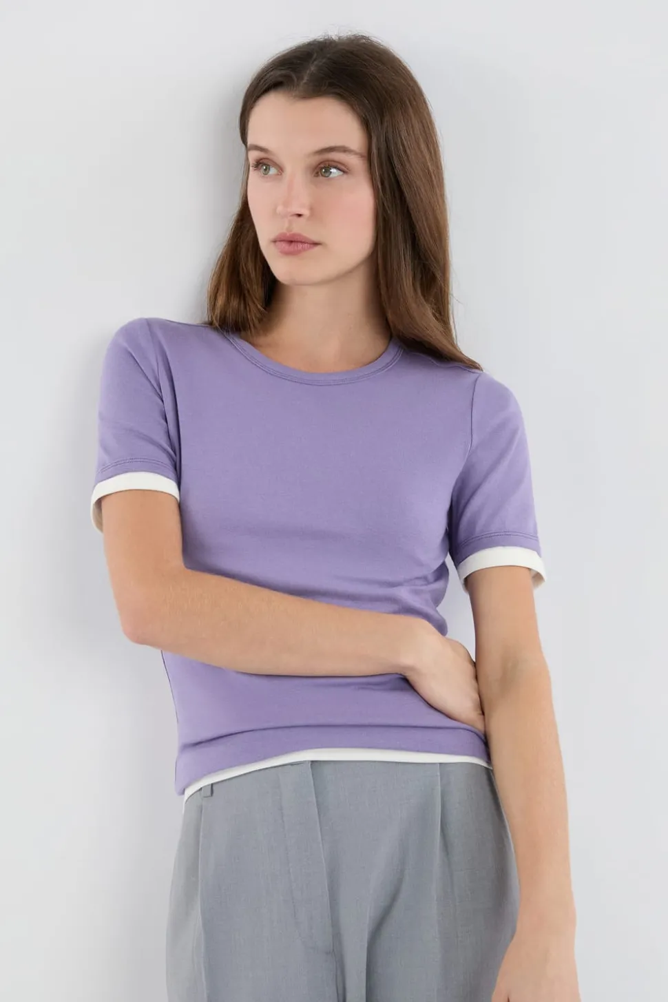 Camiseta de manga corta con algodón