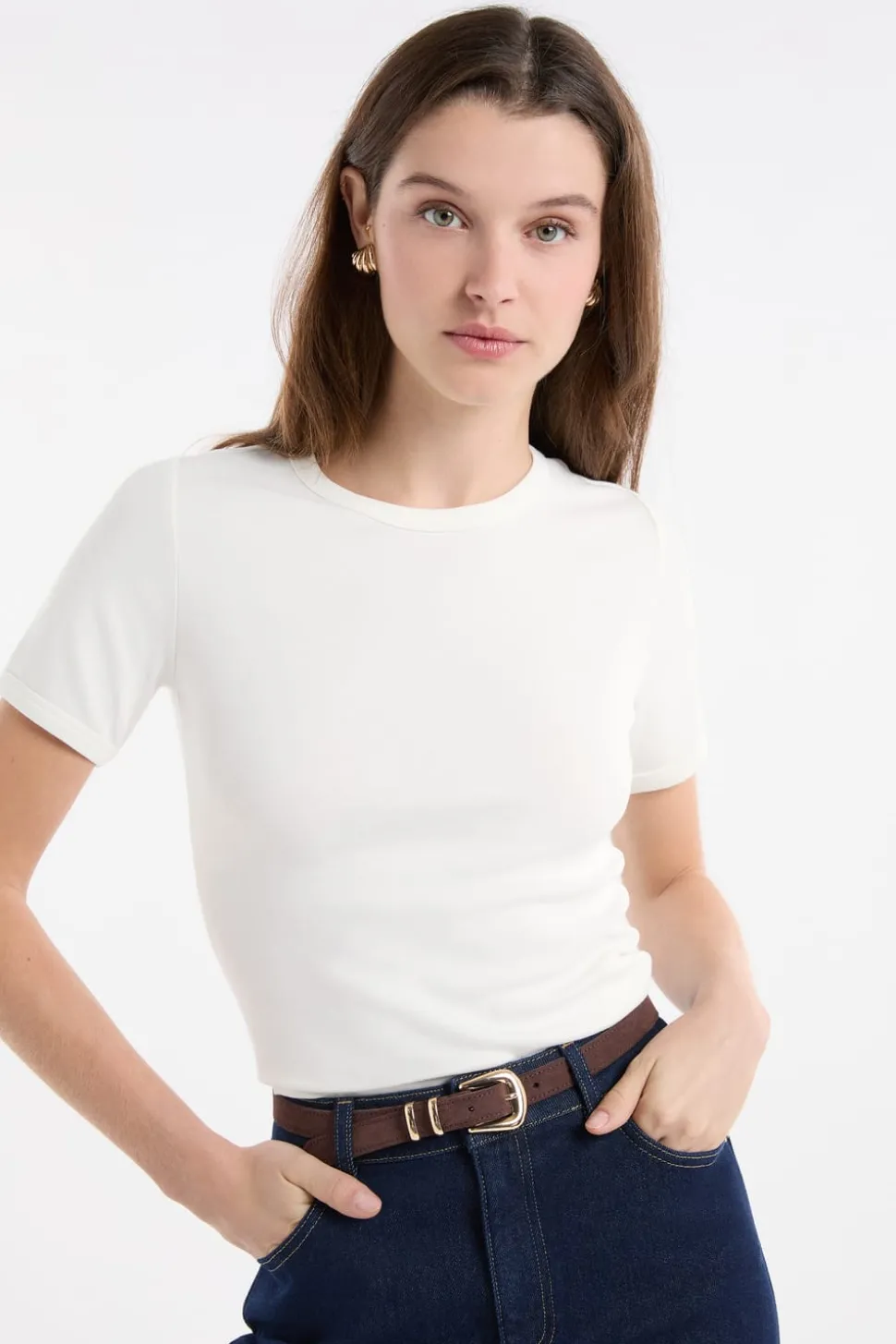 Camiseta de manga corta con algodón