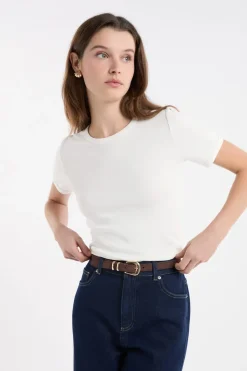 Camiseta de manga corta con algodón