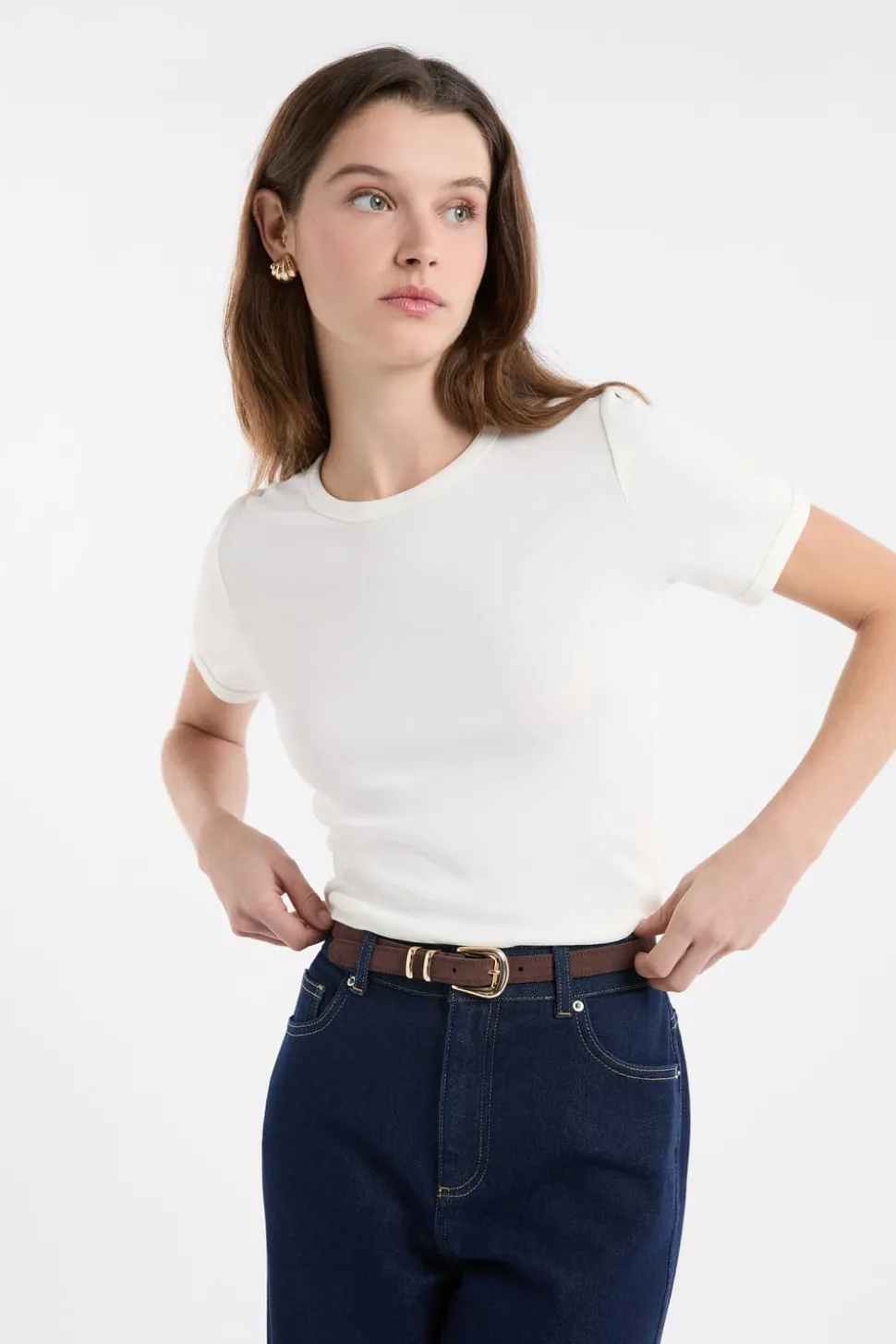 Camiseta de manga corta con algodón