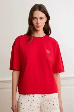 Camiseta de manga corta con la inscripción «love is all» de algodón