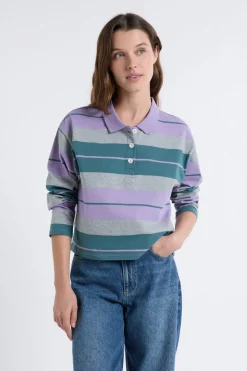 Camiseta de manga larga con cuello polo