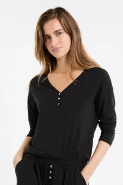 Camiseta de manga larga de pijama de modal