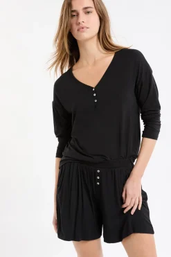 Camiseta de manga larga de pijama de modal