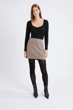 Camiseta de manga larga de punto elástico de algodón