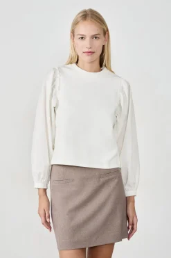 Camiseta de manga larga y cuello redondo