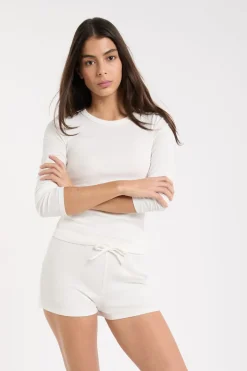 Camiseta de pijama con cuello redondo y algodón