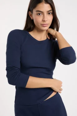 Camiseta de pijama con cuello redondo y algodón