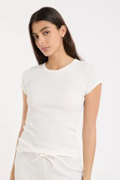 Camiseta de pijama con cuello redondo y algodón