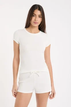 Camiseta de pijama con cuello redondo y algodón