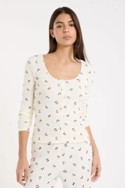 Camiseta de pijama con estampado de cerezas