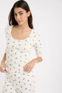Camiseta de pijama con estampado de cerezas