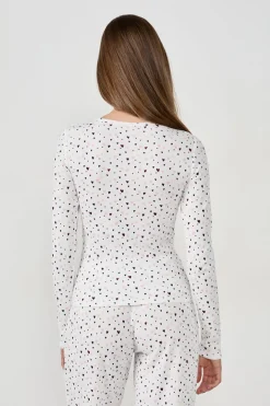 Camiseta de pijama con estampado de corazones