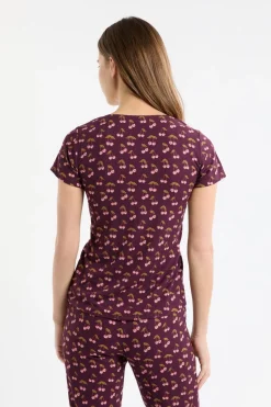 Camiseta de pijama con estampado de cerezas