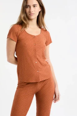 Camiseta de pijama con estampado de corazones