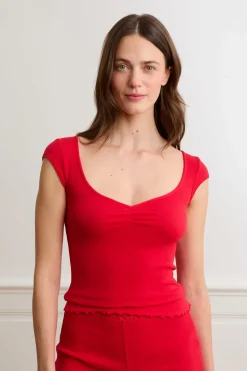 Camiseta de pijama de manga corta con algodón