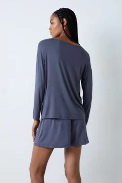 Camiseta de pijama de manga larga de modal