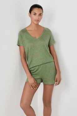 Camiseta de pijama manga corta 100% lino