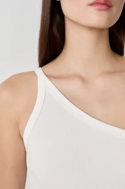 Camiseta de tirantes asimétrica de algodón