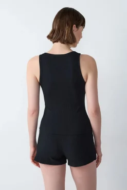 Camiseta de tirantes canalé