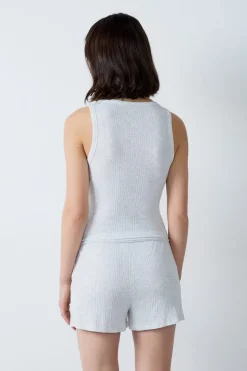 Camiseta de tirantes de algodón acanalado