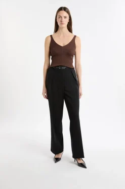 Camiseta sin mangas acanalada brillante