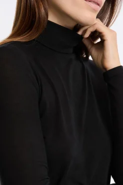 Camiseta térmica de cuello alto con cashmere