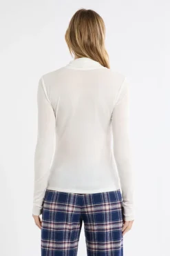 Camiseta térmica de cuello alto con lana