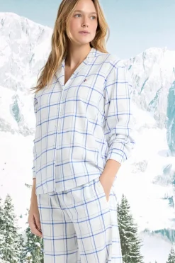 Camisón de algodón a cuadros