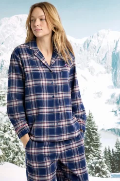 Camisón de algodón a cuadros