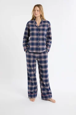 Camisón de algodón a cuadros