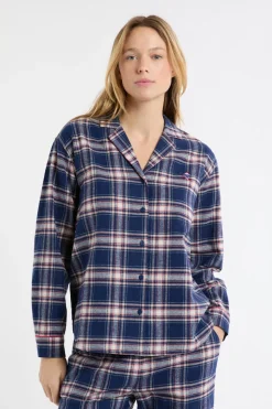 Camisón de algodón a cuadros