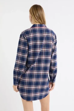 Camisón de algodón a cuadros