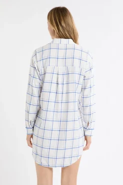 Camisón de algodón a cuadros