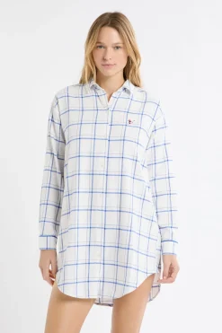 Camisón de algodón a cuadros