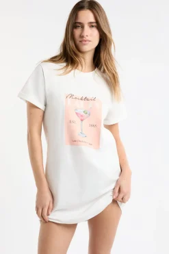 Camisón de algodón estampado