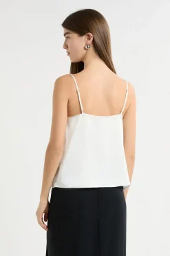 Caraco satiné à fines bretelles