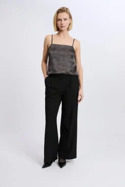 Caraco satiné à fines bretelles imprimé serpent