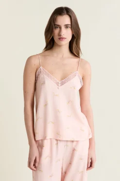 Caraco satiné à motifs