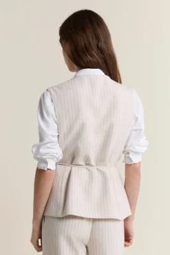 Chaleco sin mangas a rayas