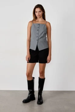 Chaleco sin mangas con botones