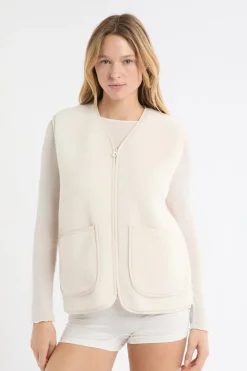 Chaleco sin mangas con efecto sherpa