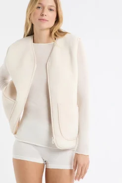 Chaleco sin mangas con efecto sherpa