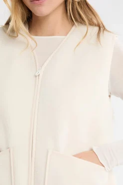 Chaleco sin mangas con efecto sherpa