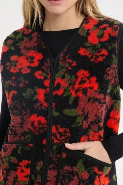 Chaleco sin mangas con efecto sherpa