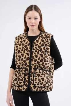 Chaleco sin mangas con efecto sherpa