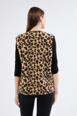 Chaleco sin mangas con efecto sherpa